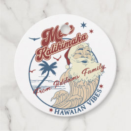 Étiquettes Cadeau Mele Kalikimaka Joyeux Noël Père Noël Hawaiian