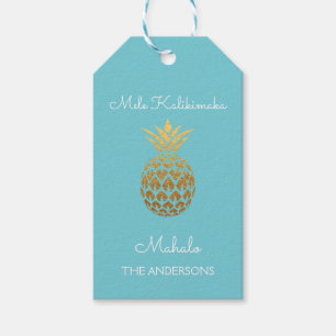 Étiquettes-cadeau Mele Kalikimaka - Noël de l'ananas Mahalo
