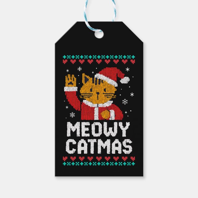 Étiquettes-cadeau Meowy Catmas (Devant)