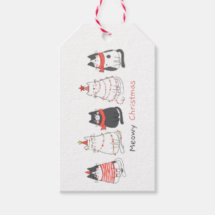 Étiquettes-cadeau Meowy Christmas Cats