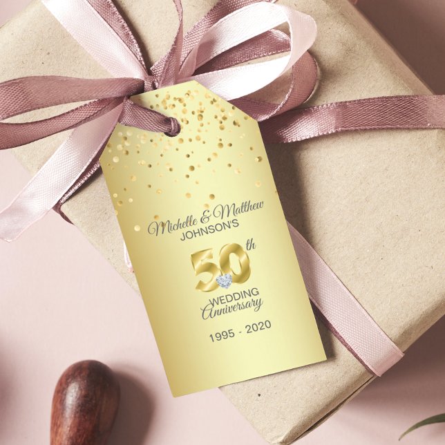 Étiquettes-cadeau Merci 50e année Mariage d'or (Créateur téléchargé)