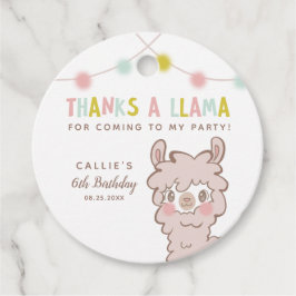 Étiquettes Cadeau Merci À Llama Alpaca fête d'anniversaire