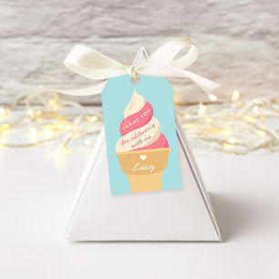 Étiquettes-cadeau Merci Anniversaire de enfant de la crème glacée F