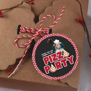 Étiquettes Cadeau Merci Anniversaire de enfant de la fête de la pizz