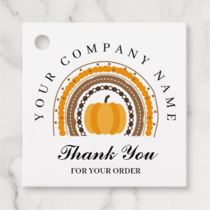 Étiquettes Cadeau Merci Automne Arc en ciel Citrouille Affaires