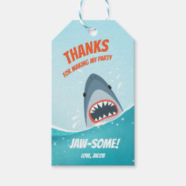Étiquettes-cadeau Merci aux requins tags Pool Party Bait Anniversair