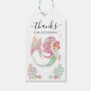 Étiquettes-cadeau Merci Baby shower Mermaid
