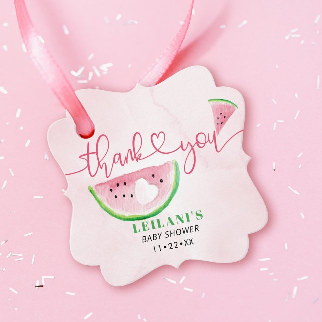 Étiquettes Cadeau Merci Baby shower Watermelon (Créateur téléchargé)
