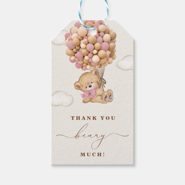 Étiquettes-cadeau Merci Beary (Devant)