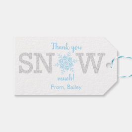 Étiquettes-cadeau Merci BEAUCOUP NEIGE Hiver UN Monde Enchanté Bleu 