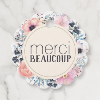 Étiquettes Cadeau Merci Beaucoup Remerciements Floraux