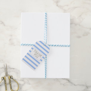 Étiquettes-cadeau Merci Bébé Bleu rayé Garçon
