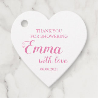 Étiquettes Cadeau Merci Bébé Fille Pour Baby shower De Douche