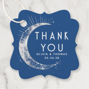 Étiquettes Cadeau Merci bleu mystique de la lune de Halo