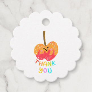 Étiquettes Cadeau Merci bonbon au caramel Pomme friandise favor tag