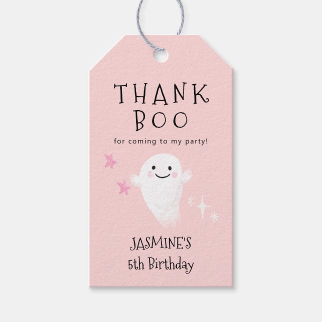 Étiquettes-cadeau Merci Boo | Fête d'anniversaire de la Fille d'Hall (Devant)