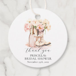 Étiquettes Cadeau Merci Boots Bubbly Western Peony BRIDAL SHOWER