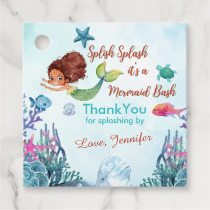 Étiquettes Cadeau Merci Brown de sirène de bash de Splish Splash