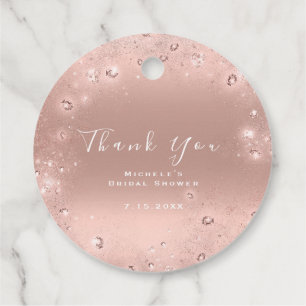Étiquettes Cadeau Merci Cérémonie de Mariage Douce 16ème Confettis R