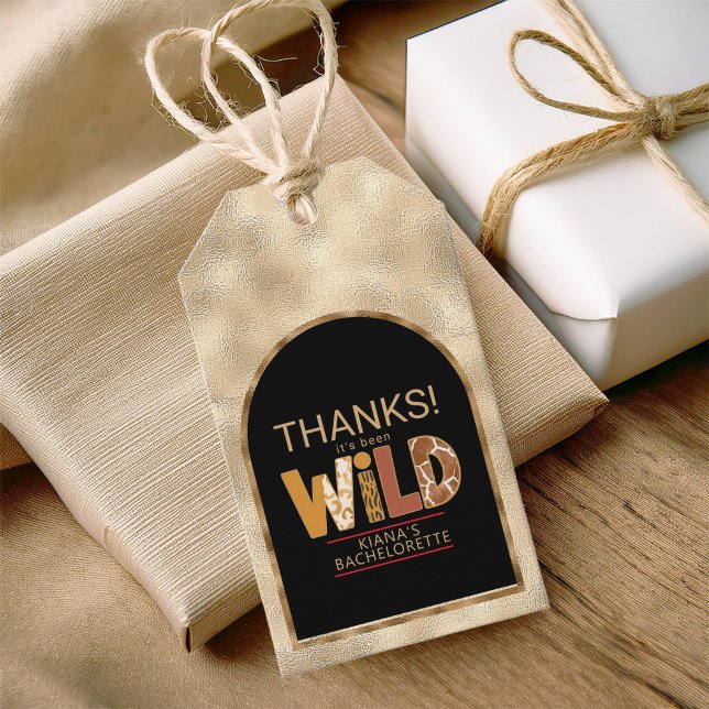 Étiquettes-cadeau Merci, c'est Been Wild Safari Bachelorette ID1148 (Créateur téléchargé)