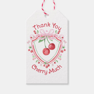 Étiquettes-cadeau Merci Cherry Beaucoup Coquette Cherry