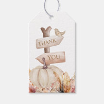 Merci Citrouille blanc Boho Fall