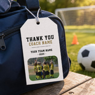 Étiquettes-cadeau Merci Coach Nom de l'équipe Photo