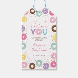 Étiquettes-cadeau Merci coloré de noix de donut arrosé