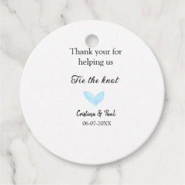 Étiquettes Cadeau merci cravate le noeud bleu coeur mariage rustique