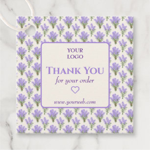 Étiquettes Cadeau Merci d'affaires Floral de Lavande sur mesure