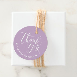 Étiquettes Cadeau Merci d'affaires Purple Simple Modern Script