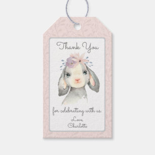 Étiquettes-cadeau Merci d'agneau pour bébé mignon Pastel