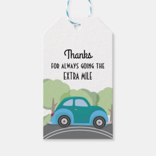Étiquettes-cadeau Merci d'aller sur Extra Mile