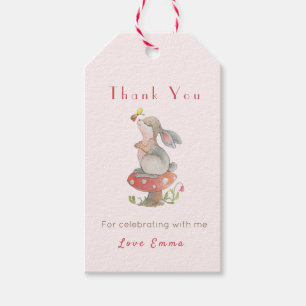 Étiquettes-cadeau Merci d'anniversaire de bébé lapin mou
