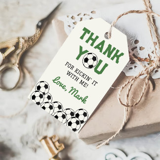 Étiquettes-cadeau Merci d'anniversaire de football