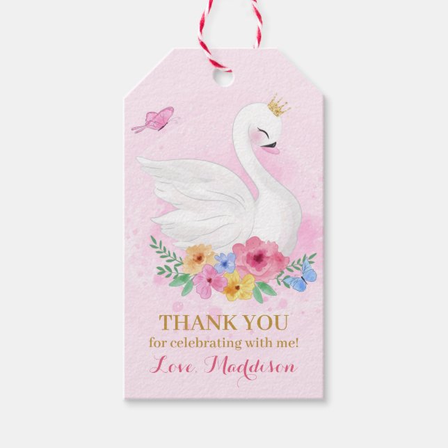 Étiquettes-cadeau Merci d'anniversaire de la princesse Swan (Devant)