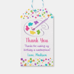 Étiquettes-cadeau Merci d'anniversaire du Rainbow Art Party