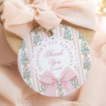 Merci d'anniversaire d'un bow rose pâle