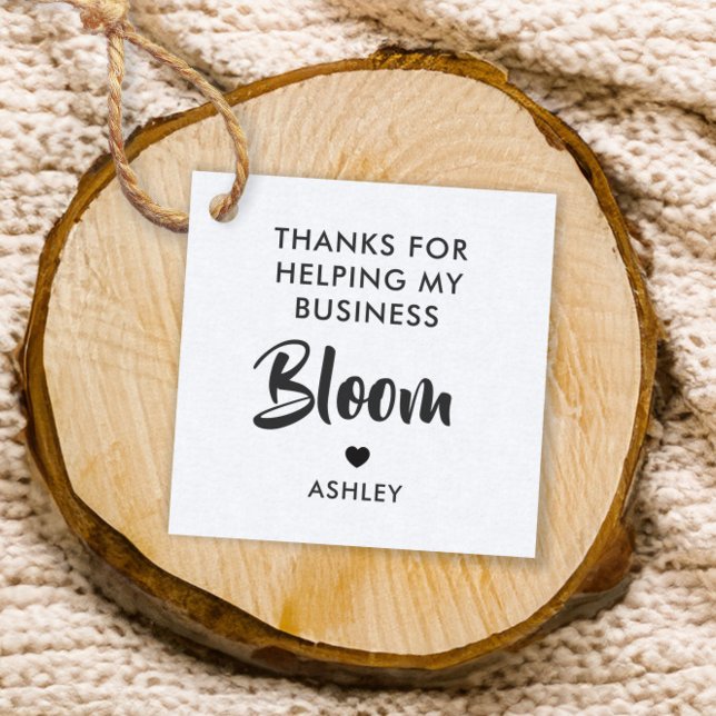 Étiquettes Cadeau Merci d'avoir aidé My Business Bloom Gift Tag (Créateur téléchargé)