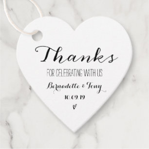 Étiquettes Cadeau Merci D'Avoir Célébré Avec Nous ! Merci mariage