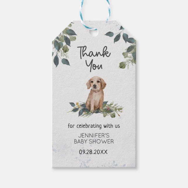 Étiquettes-cadeau Merci de Baby shower à chipette aquarelle (Devant)