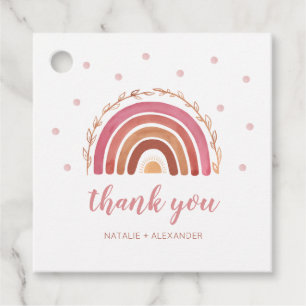 Étiquettes Cadeau Merci de Baby shower arc-en-ciel Boho