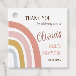 Étiquettes Cadeau Merci de Baby shower arc-en-ciel Boho
