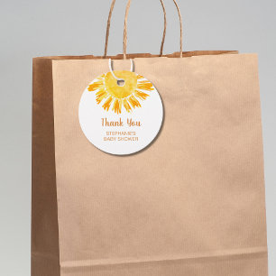 Étiquettes Cadeau Merci de Baby shower Boho Sunshine
