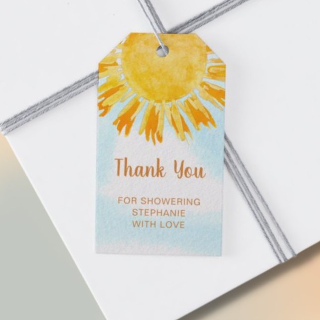 Étiquettes-cadeau Merci de Baby shower Boho Sunshine (Créateur téléchargé)