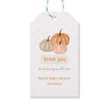 Merci de Baby shower Citrouille orange brûlé
