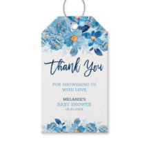 Merci de Baby shower d'aquarelle bleu