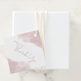 Étiquettes Cadeau Merci de Baby shower d'aquarelle rose