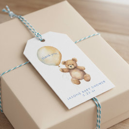 Étiquettes-cadeau Merci de Baby shower de balloon à ours lunaire