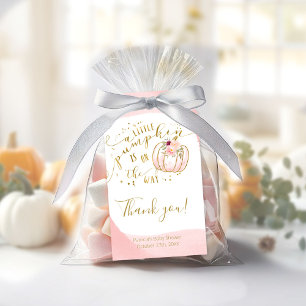 Étiquettes-cadeau Merci de Baby shower de Citrouille de chute en or 